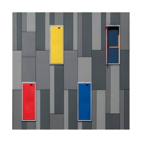 Jef Van Den 'Three Colors And A Window' Canvas Art,18x18